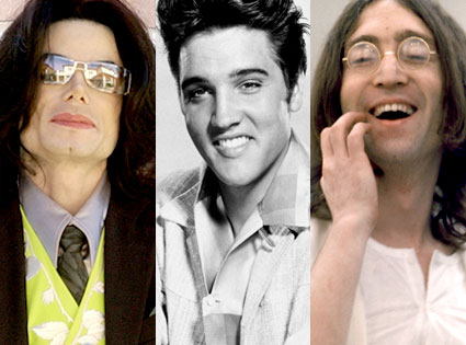 Michael Jackson, Elvis Presley, John Lennon Michael Jackson, Elvis Presley, John Lennon